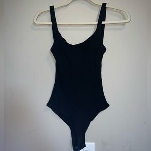 Black Ribbed Bodysuit!